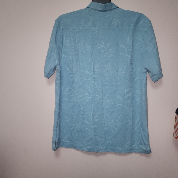 Tommy Bahama Blue Silk  Button Down Shirt L - Picture 9 of 13